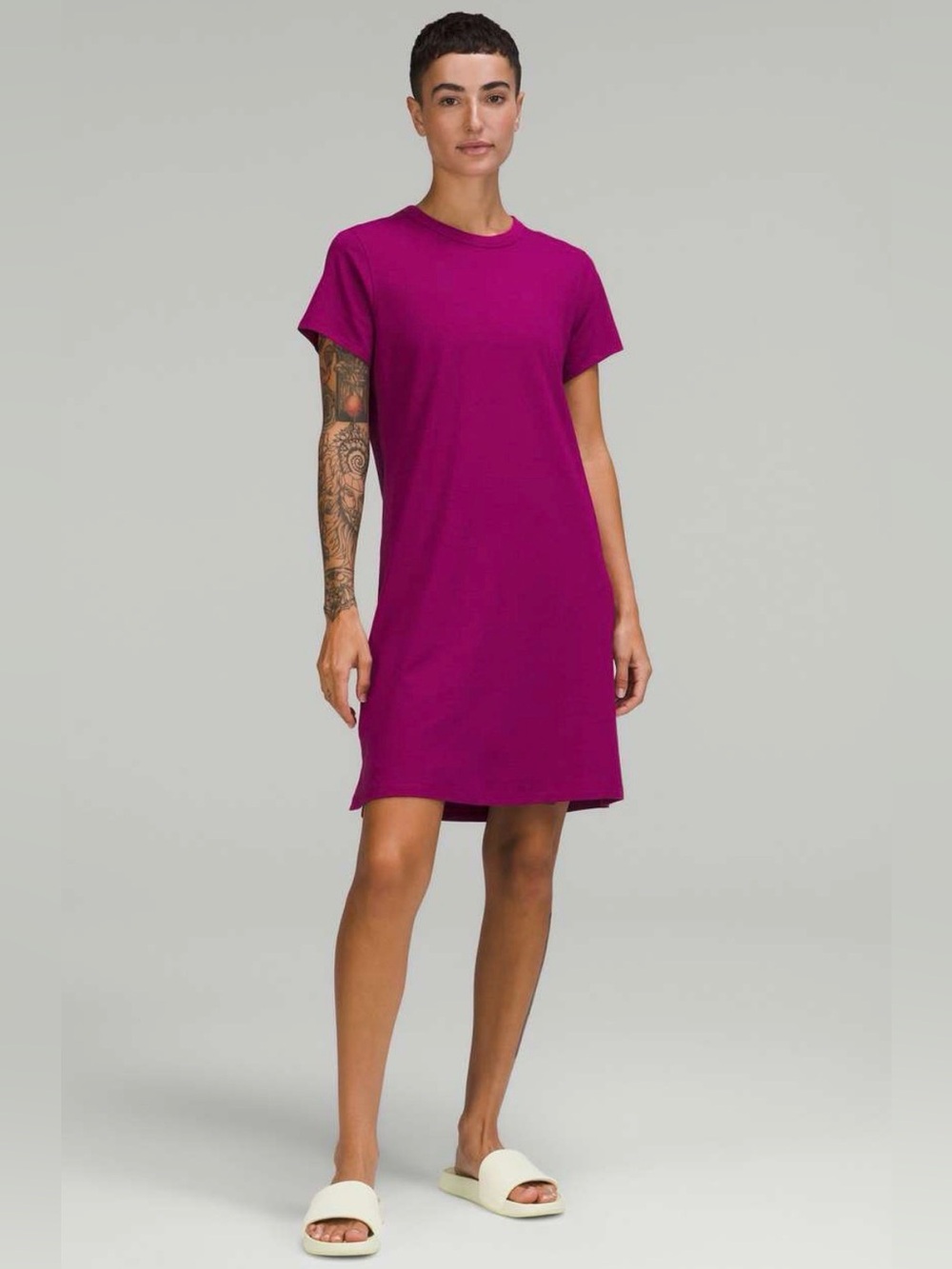 Lululemon Classic-Fit Cotton-Blend T-Shirt Dress - Magenta
